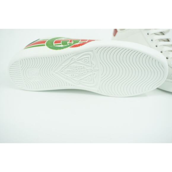 Gucci White Leather Ace Green Red GG Logo Low Top Sneakers SZ 34.5 Lace Up - Picture 8 of 12
